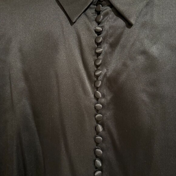 Club Monaco Black Helek Stretch Silk Charmeuse, Large - Picture 12 of 14